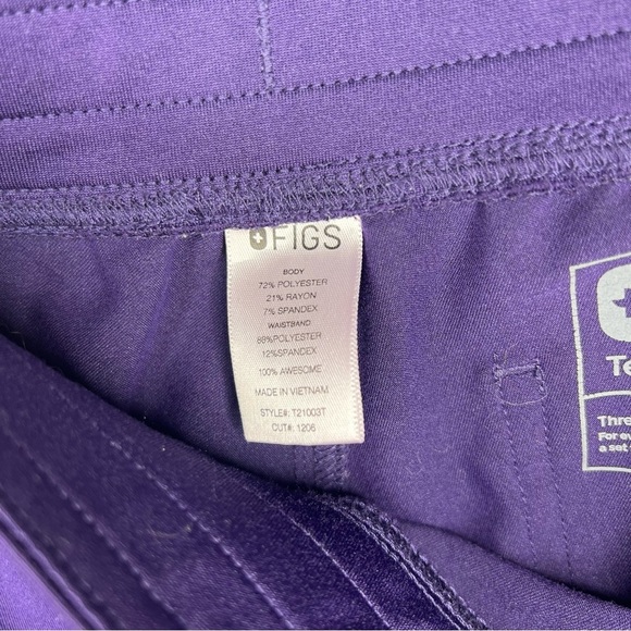 FIGS Women’s Livingston Basic Purple Drawstring Scrub Pants Medium Tall Pockets - Picture 7 of 7